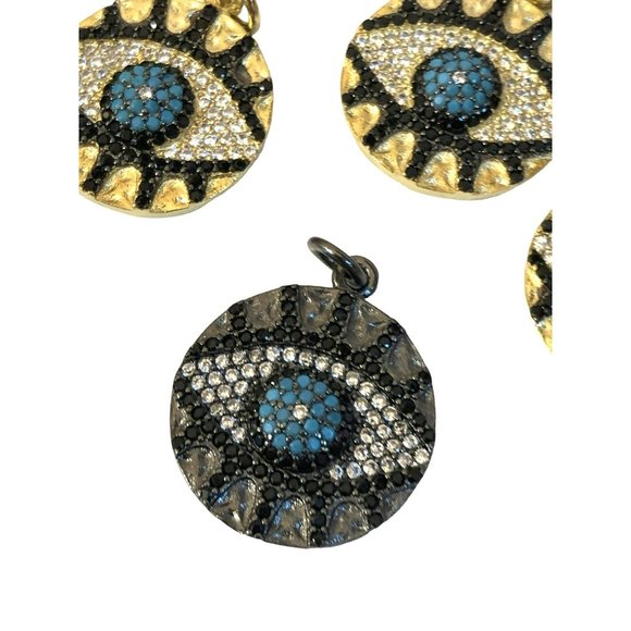 Trendy New Pave CZ Evil Eye Pendant Necklace Pendant Women's Jewelry - Picture 3 of 3